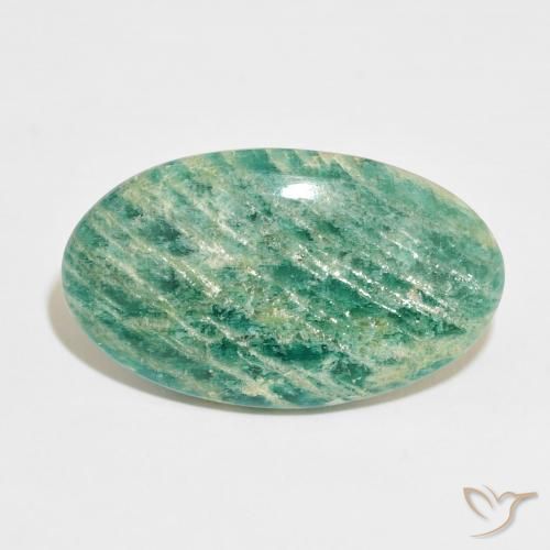 30.25ct Natural Verde oscuro Amazonita, Ovalada, Opaco