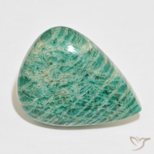 Amazonita Verde multicolor natural de 68.10 ct, En forma de pera, Opaco