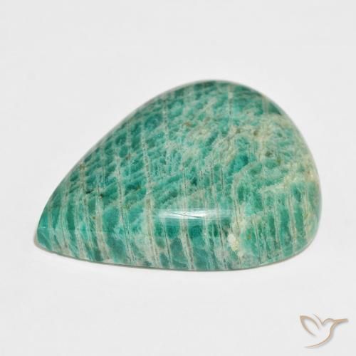 Amazonita Verde multicolor natural de 68.10 ct, En forma de pera, Opaco