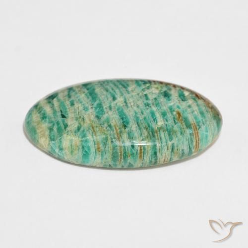 Amazonita Verde multicolor natural de 36.78 ct, Ovalada, Opaco