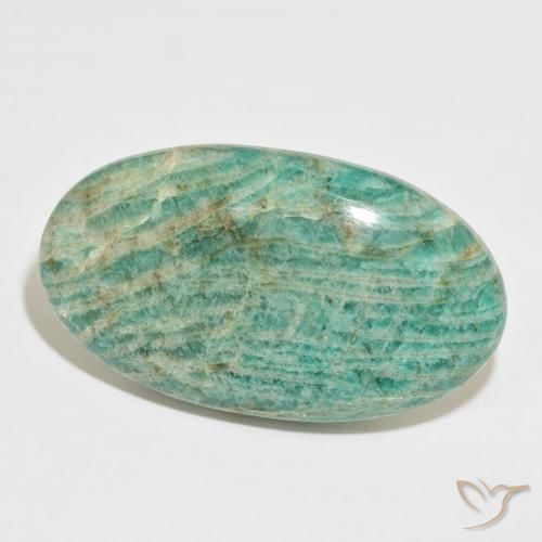 Amazonita Verde medio natural de 92.44 ct, Ovalada, Opaco