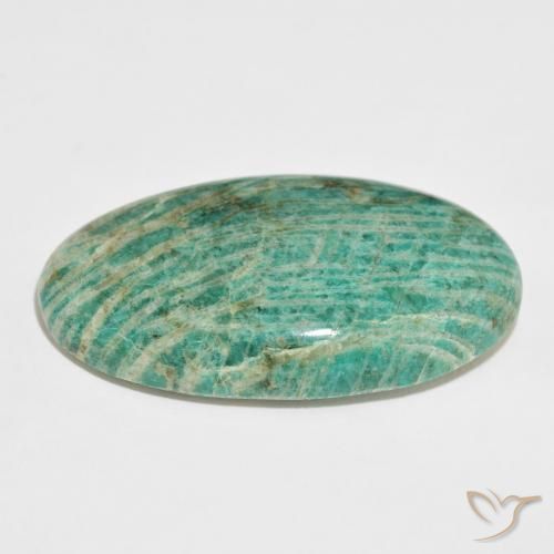 Amazonita Verde medio natural de 92.44 ct, Ovalada, Opaco