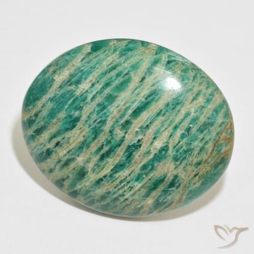 Amazonita Verde multicolor natural de 101.38 ct, Ovalada, Opaco