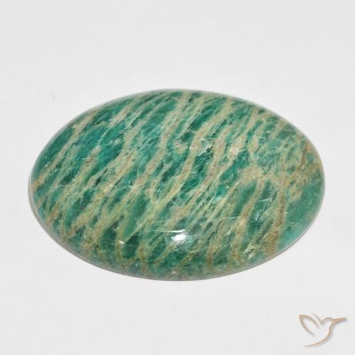 Amazonita Verde multicolor natural de 101.38 ct, Ovalada, Opaco