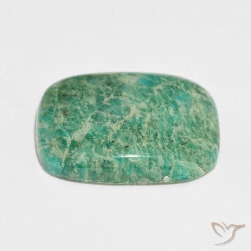 Amazonita Verde medio natural de 21.63 ct, Forma Cojín, Opaco