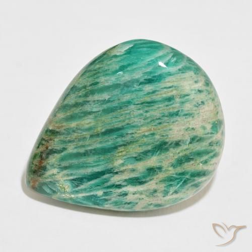 46.56ct Natural Verde medio Amazonita, En forma de pera, Opaco