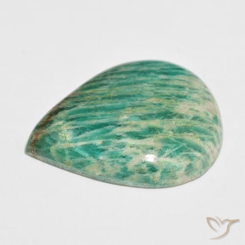 Amazonita Verde medio natural de 46.56 ct, En forma de pera, Opaco