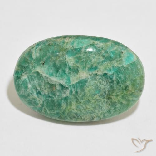 47.77ct Natural Verde frío Amazonita, Ovalada, Opaco