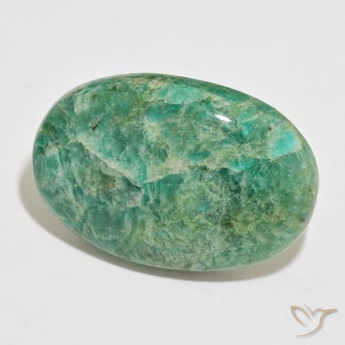 Amazonita Verde frío natural de 47.77 ct, Ovalada, Opaco