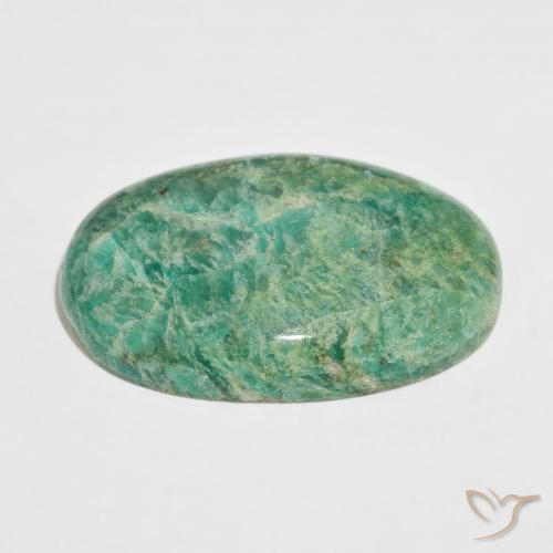 Amazonita Verde frío natural de 47.77 ct, Ovalada, Opaco