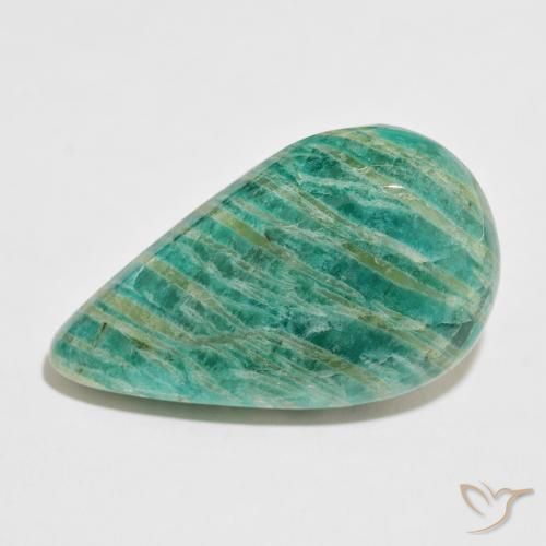 Amazonita Verde pino natural de 49.01 ct, En forma de pera, Opaco