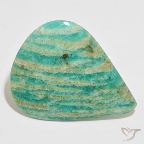 Amazonita Verde pino natural de 29.73 ct, En forma de pera, Opaco