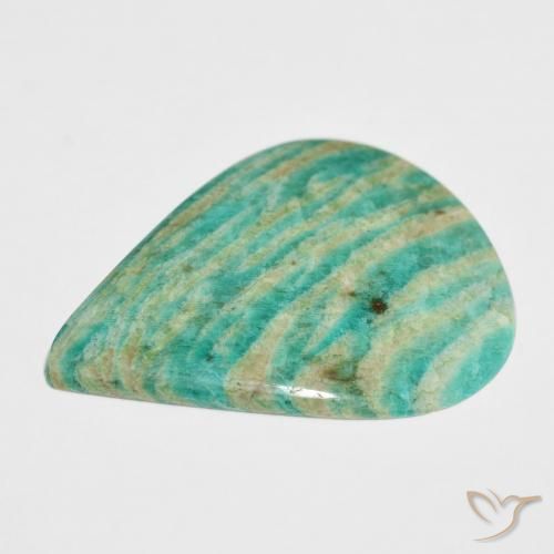 Amazonita Verde pino natural de 29.73 ct, En forma de pera, Opaco