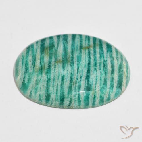 Amazonita Verde medio natural de 52.88 ct, Ovalada, Opaco
