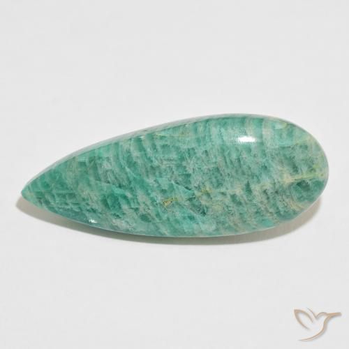 Amazonita Verde frío natural de 36.21 ct, En forma de pera, Opaco