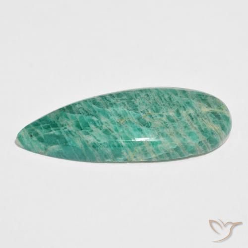 Amazonita Verde frío natural de 36.21 ct, En forma de pera, Opaco