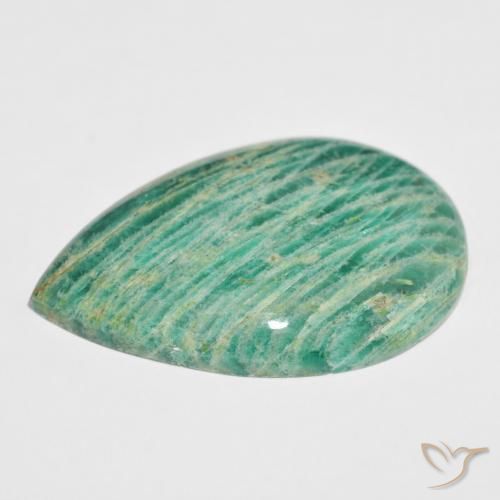 Amazonita Verde medio natural de 70.18 ct, En forma de pera, Opaco