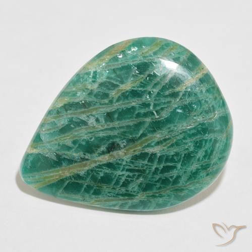 54.15ct Natural Verde pino Amazonita, En forma de pera, Opaco