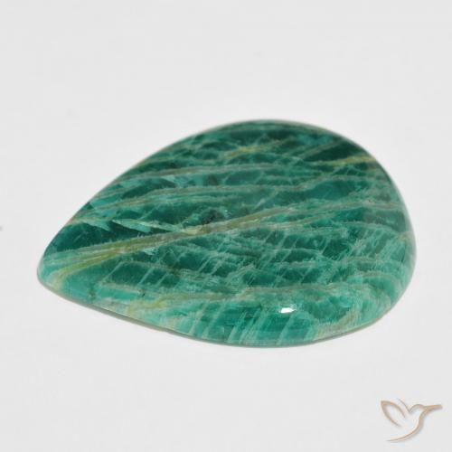 Amazonita Verde pino natural de 54.15 ct, En forma de pera, Opaco