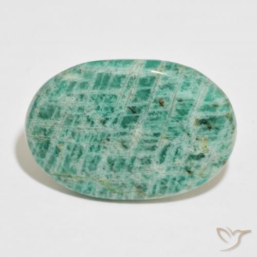 36.60ct Natural Verde frío Amazonita, Ovalada, Opaco