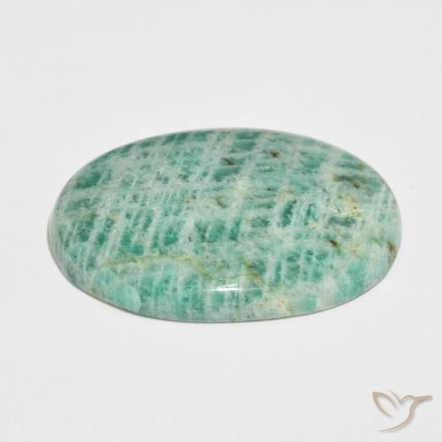 Amazonita Verde frío natural de 36.60 ct, Ovalada, Opaco