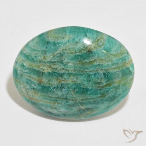 42.32ct Natural Verde medio Amazonita, Ovalada, Opaco