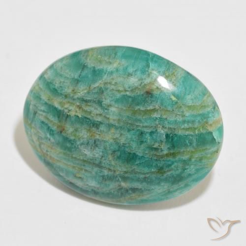 Amazonita Verde medio natural de 42.32 ct, Ovalada, Opaco