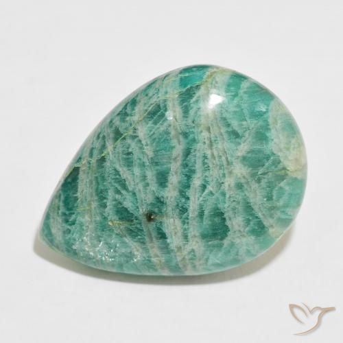 37.97ct Natural Verde frío Amazonita, En forma de pera, Opaco