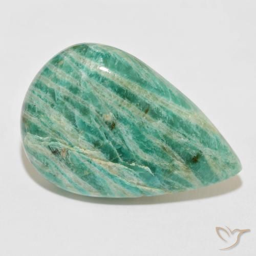 Amazonita Verde medio natural de 47.50 ct, En forma de pera, Opaco