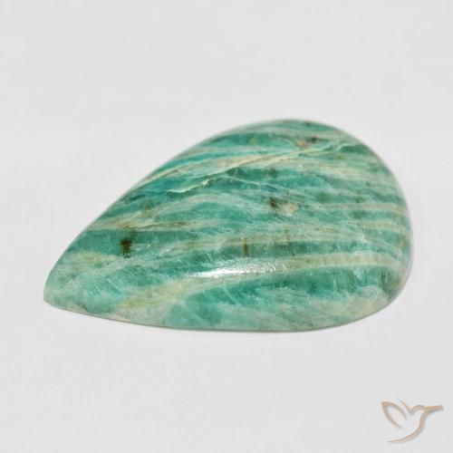 Amazonita Verde medio natural de 47.50 ct, En forma de pera, Opaco