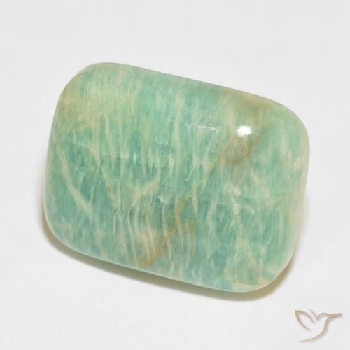 Amazonita Verde claro natural de 35.77 ct, Forma Cojín, Opaco