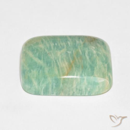 Amazonita Verde claro natural de 35.77 ct, Forma Cojín, Opaco