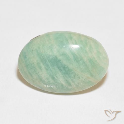 15.06ct Natural Verde musgo claro Amazonita, Ovalada, Opaco