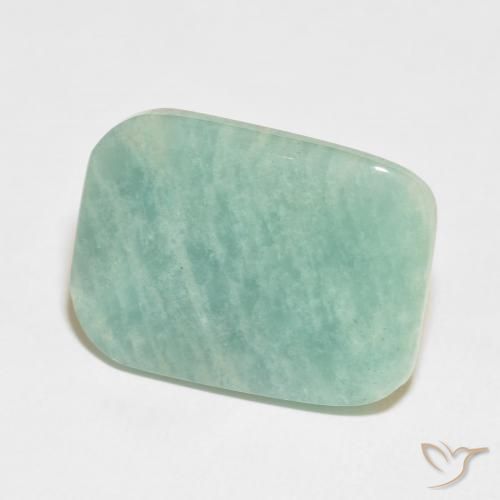 Amazonita Verde musgo claro natural de 21.31 ct, Forma Cojín, Opaco