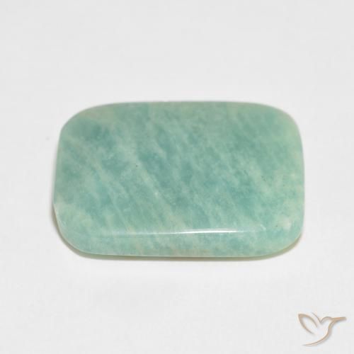 Amazonita Verde musgo claro natural de 21.31 ct, Forma Cojín, Opaco
