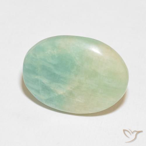 Amazonita Verde claro natural de 13.05 ct, Ovalada, Opaco