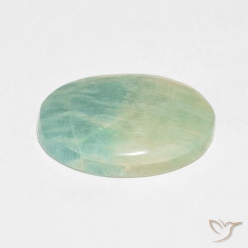 Amazonita Verde claro natural de 13.05 ct, Ovalada, Opaco
