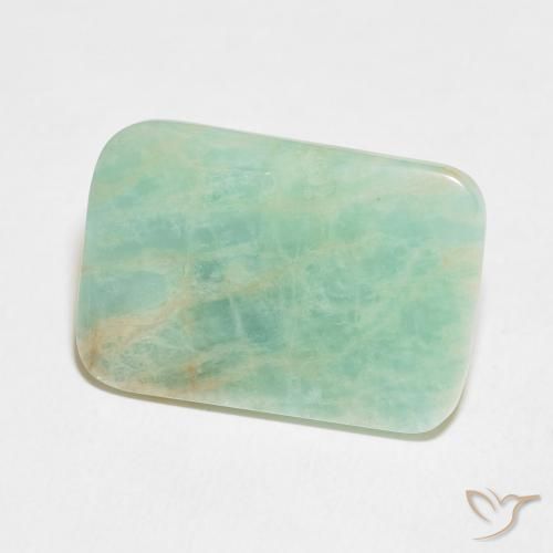Amazonita Verde musgo claro natural de 11.51 ct, Forma Cojín, Opaco