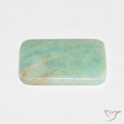 Amazonita Verde musgo claro natural de 11.51 ct, Forma Cojín, Opaco