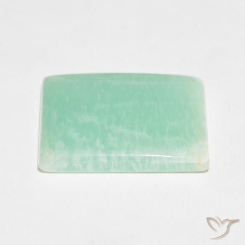 Amazonita Verde azulado claro natural de 24.80 ct, Corte Baguette, Opaco