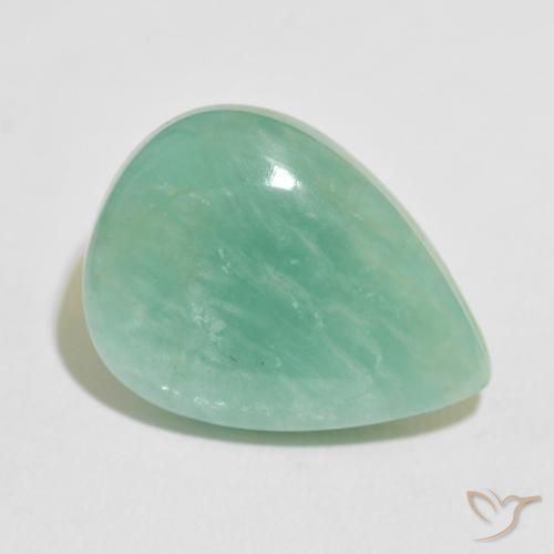 Amazonita Verde azulado claro natural de 15.86 ct, En forma de pera, Opaco