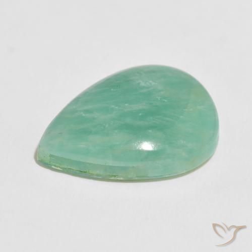 Amazonita Verde azulado claro natural de 15.86 ct, En forma de pera, Opaco
