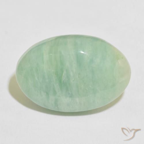 18.50ct Natural Verde musgoso Amazonita, Ovalada, Opaco