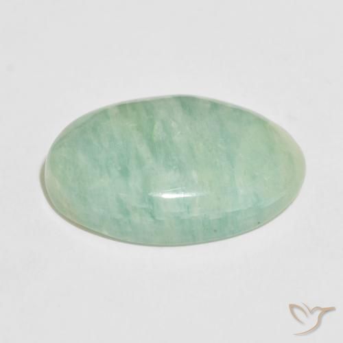 Amazonita Verde musgoso natural de 18.50 ct, Ovalada, Opaco