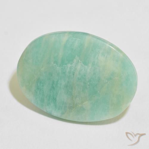 Amazonita Verde mar claro natural de 16.29 ct, Ovalada, Opaco