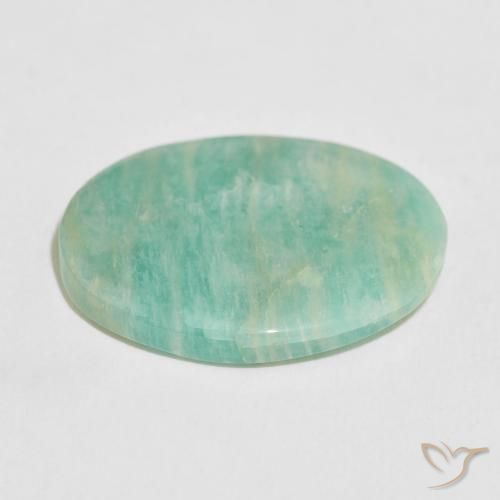 Amazonita Verde mar claro natural de 16.29 ct, Ovalada, Opaco
