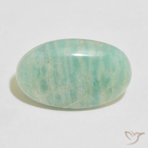 12.74ct Natural Verde pálido Amazonita, Ovalada, Opaco