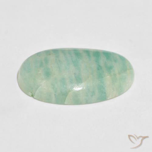 Amazonita Verde pálido natural de 12.74 ct, Ovalada, Opaco