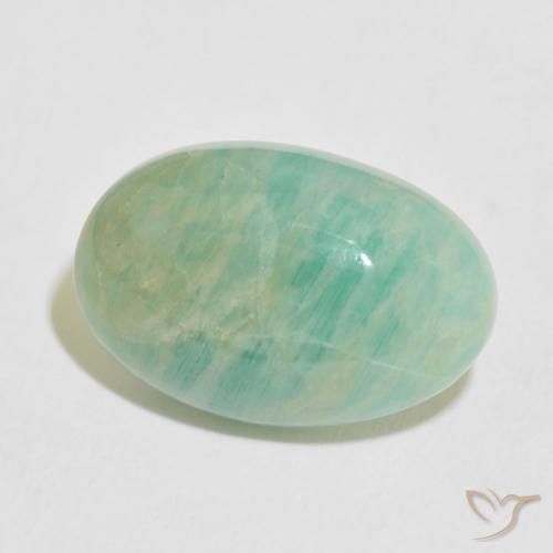 Amazonita Verde claro natural de 11.34 ct, Ovalada, Opaco