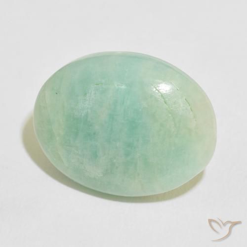 Amazonita Verde medio natural de 13.68 ct, Ovalada, Opaco